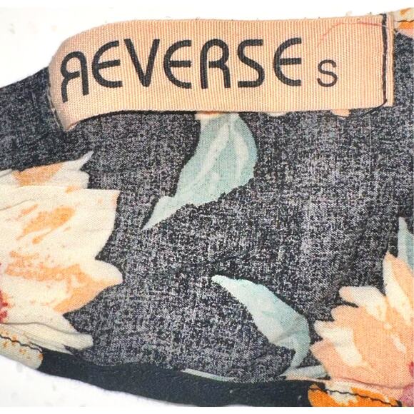 Reverse 2-Piece Coord Set Halter Crop Top Ruffle Shorts Black Yellow Size Small - Picture 8 of 9